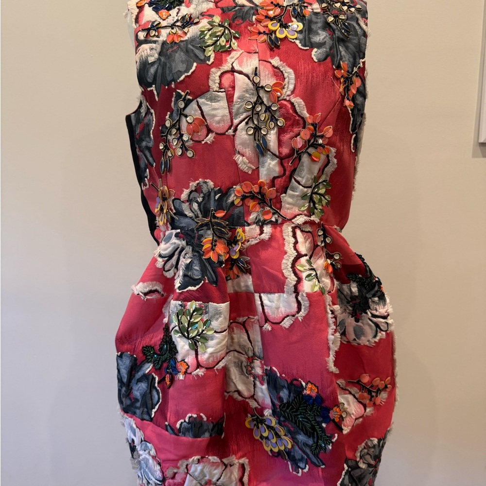 Paule Ka Paris Floral Jacquard Dress